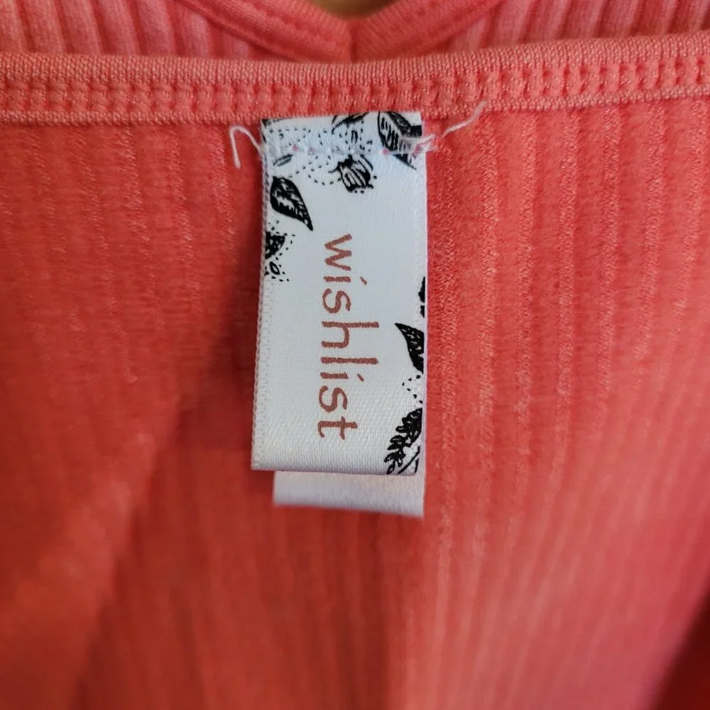 Pink Ribbed Brami Crop Top, Size S/M - Picture 4 of 8